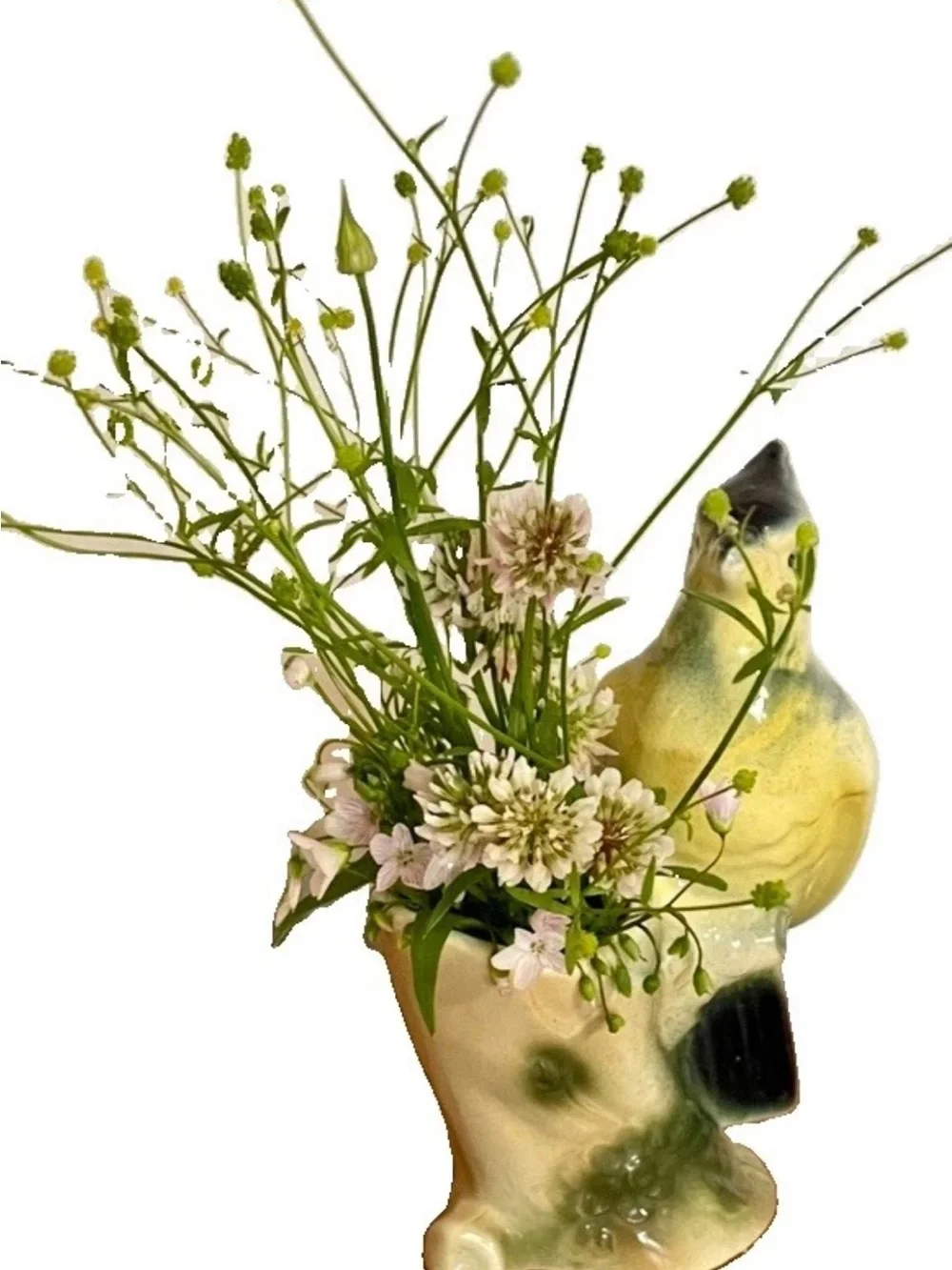Vintage 1950's Royal Copley Vase Planter Bird on Tree 6